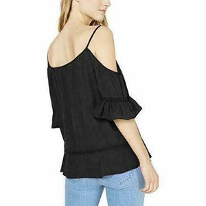 Michael Kors Cold-Shoulder Flutter Lace Trim